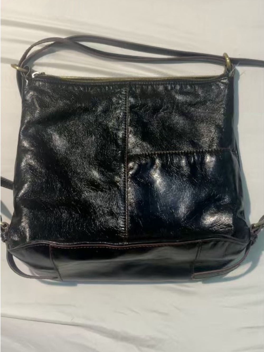 HOBO Merrin Black Leather Convertible Backpack Shoulder Bag
